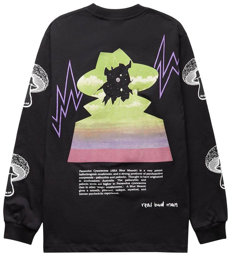Real Bad Man Blue Meanie Long Sleeve Tee Black