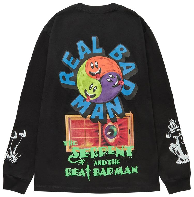 Real Bad Man Hallucinogenic Wiz Long Sleeve Tee Black