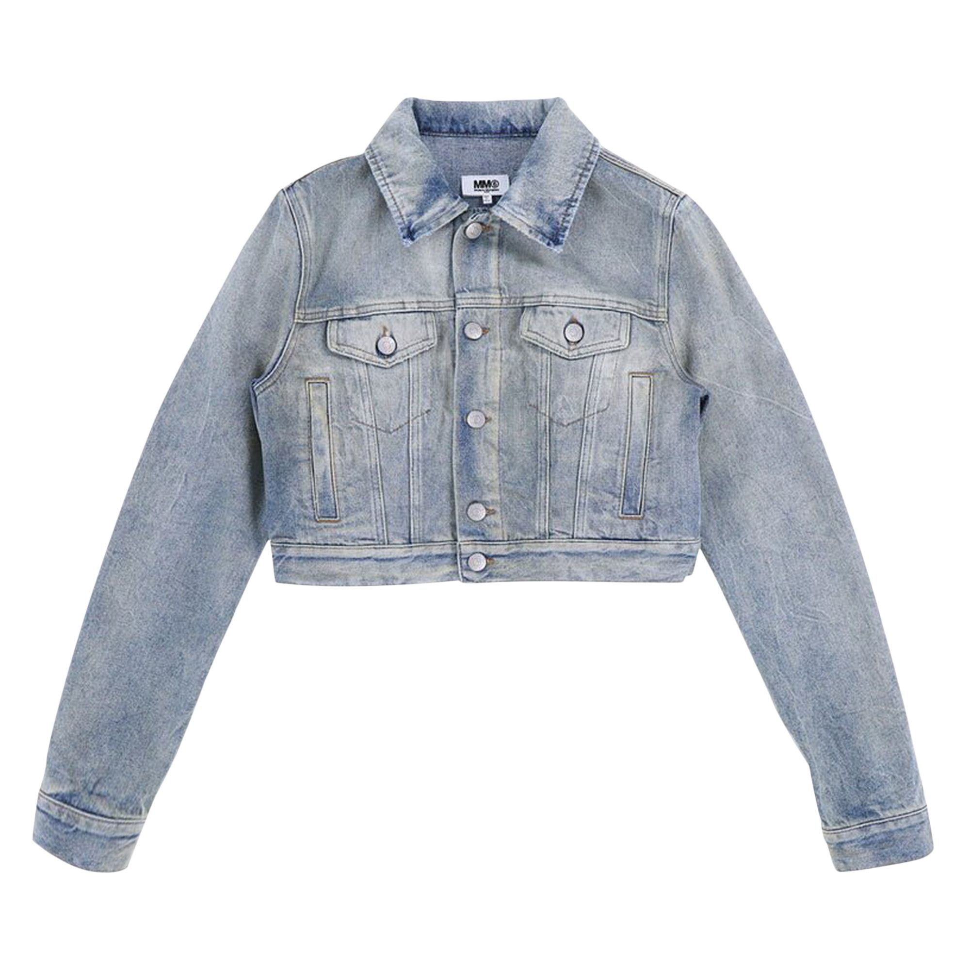 MM6 デニムSPORTSJACKET MM6 Maison Margiela: Blue Sports Denim Jacket | SSENSE