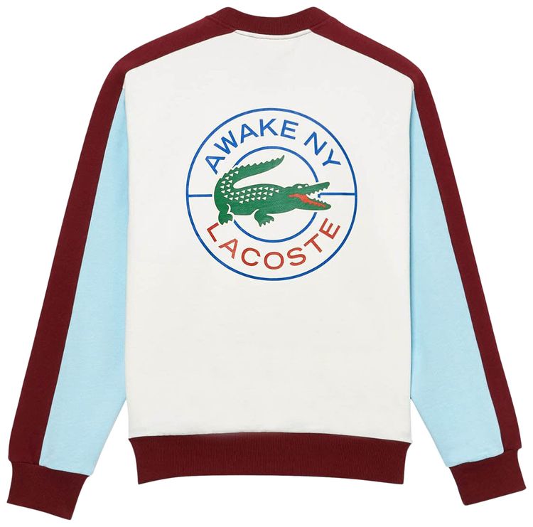 Awake NY x Lacoste Badge Color Block Sweatshirt Burgundy