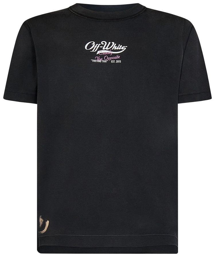 Off White Wave Off Raw Slim Short Sleeve Tee BlackWhite