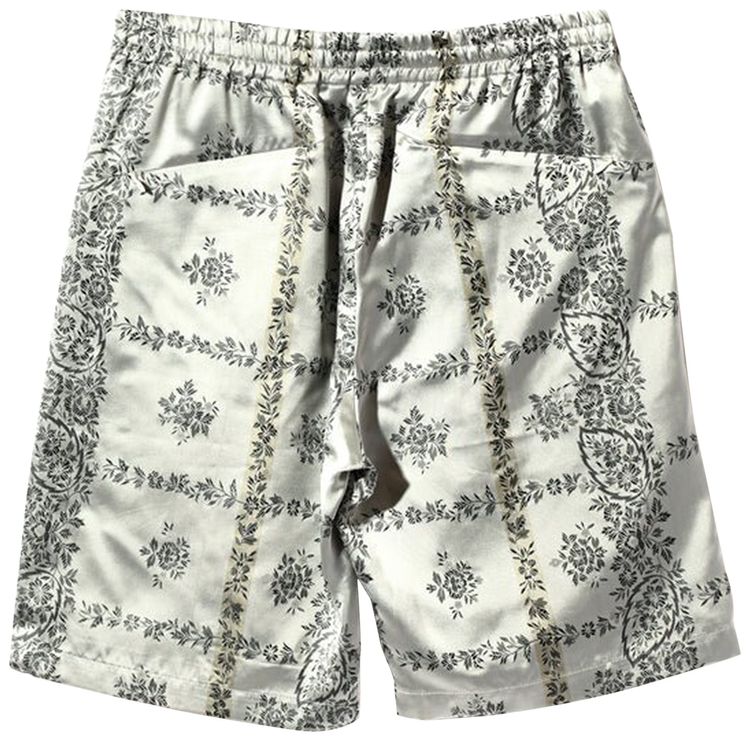 Needles Cupra Sateen Flower Basketball Shorts Off White