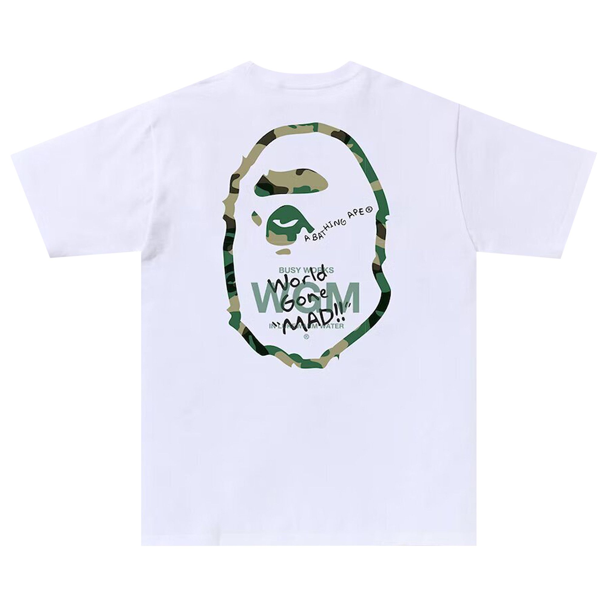 Buy BAPE Woodland Camo WGM Ape Head Tee 'White' - 1J30 110