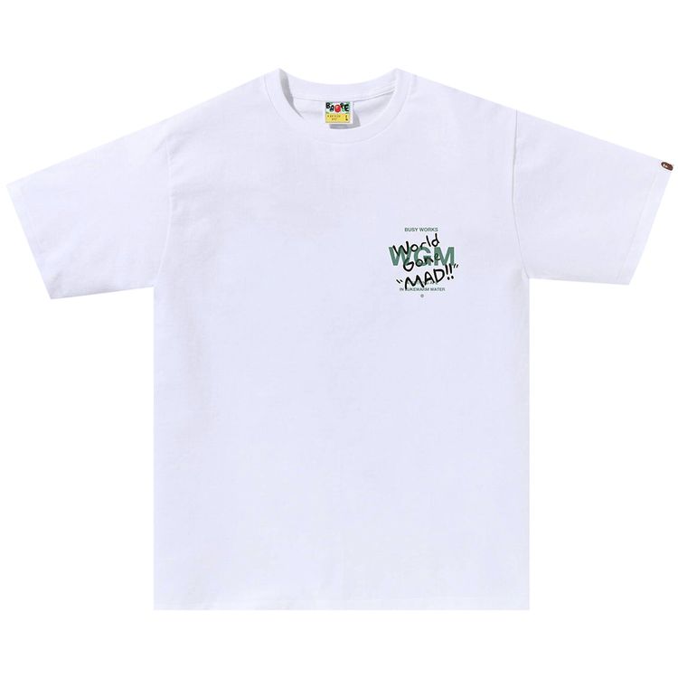 BAPE Woodland Camo WGM Ape Head Tee White