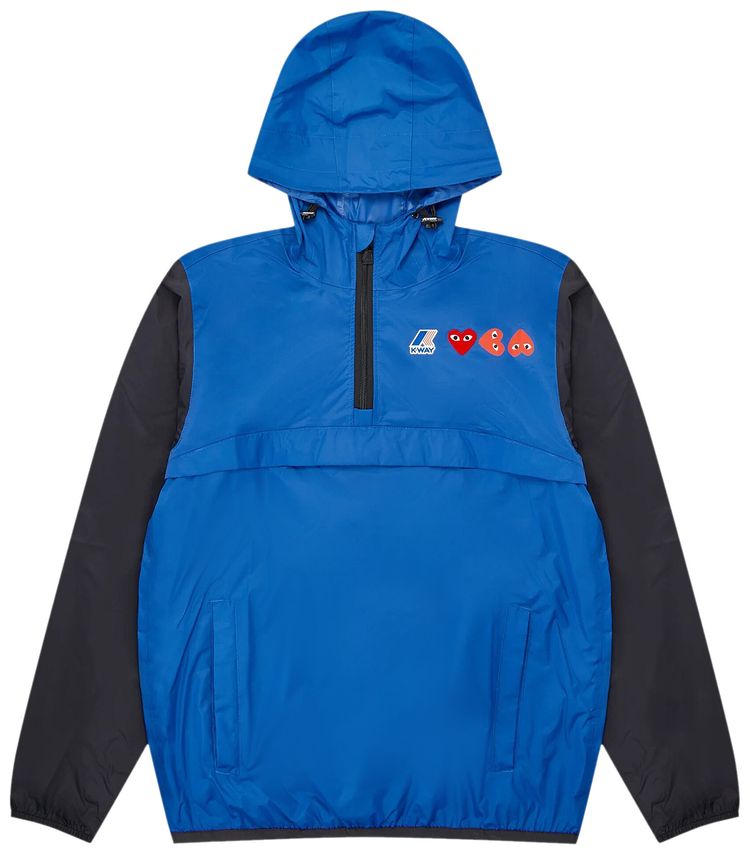 Comme des Garcons PLAY x K Way Full Zip Hoodie BlueBlack