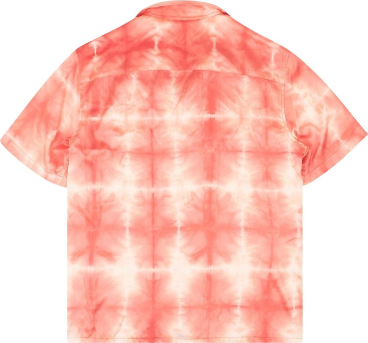 Nahmias Tie Dye Pont Silk Logo Button Down Shirt Red