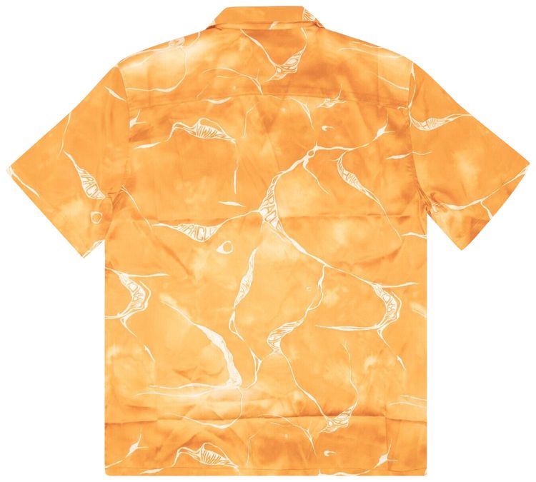 Nahmias Miracle Tie Dye Silk Button Down Shirt Orange