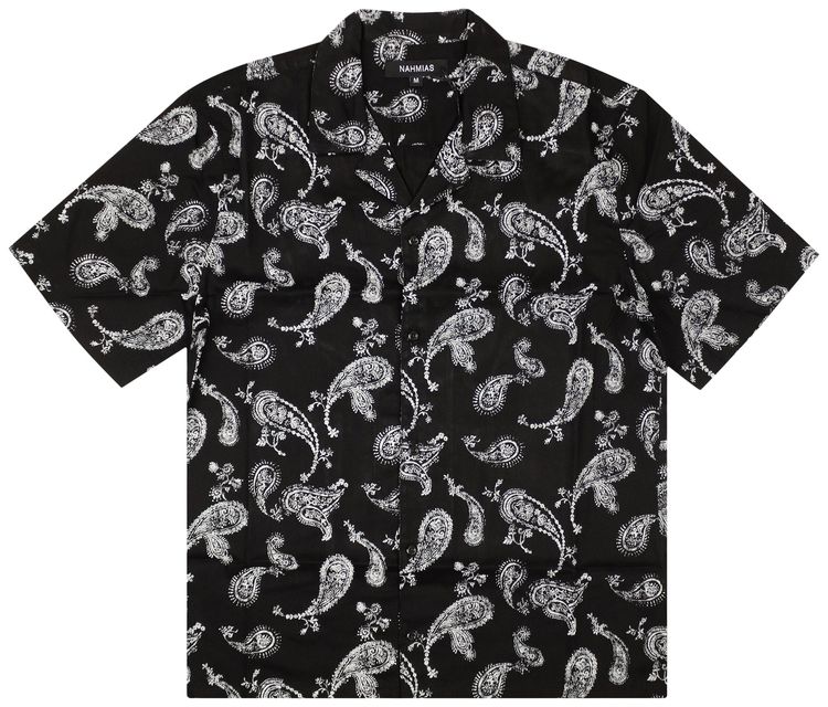 Nahmias Ocean Paisley Short Sleeve Shirt Black