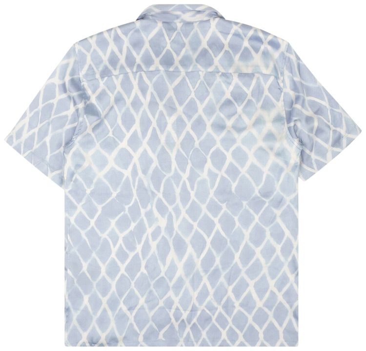 Nahmias Swish Design Button Down Sik Shirt Blue