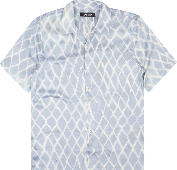 Nahmias Swish Design Button Down Sik Shirt 'Blue'