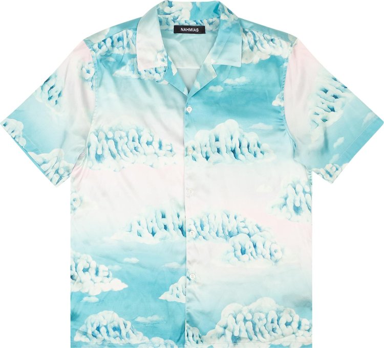 Nahmias Cloud Silk Button Down Shirt 'Blue'