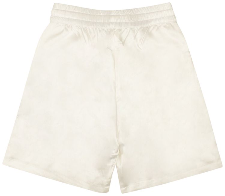 Nahmias Miracle Academy Graphic Print Silk Shorts White
