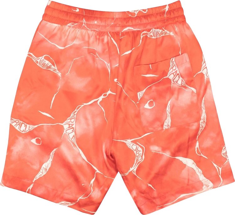 Nahmias Miracle Tie Dye Logo Silk Shorts Red