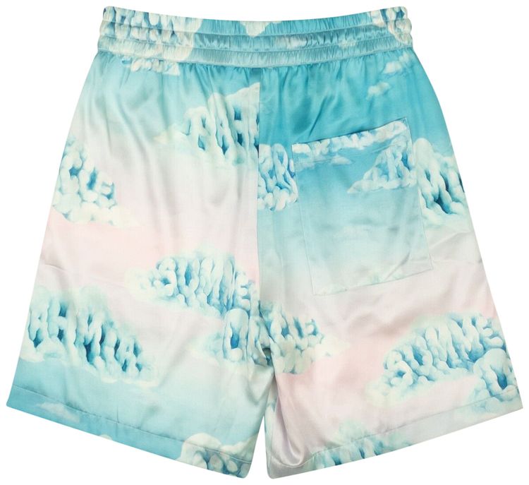 Nahmias Silk Cloud Design Shorts Blue