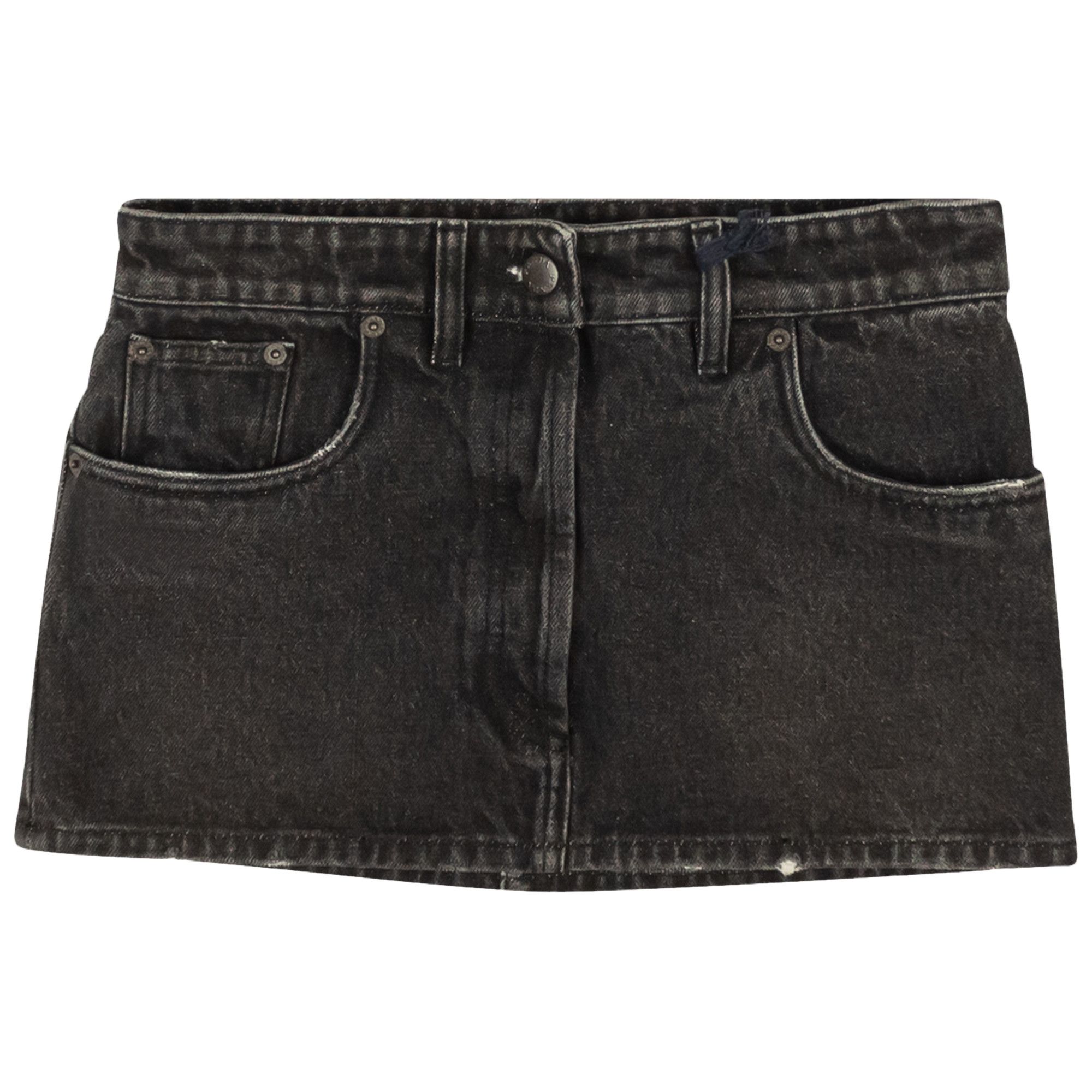 Buy Prada Denim Washed Ultra Mini Skirt 'Black' - GFD164