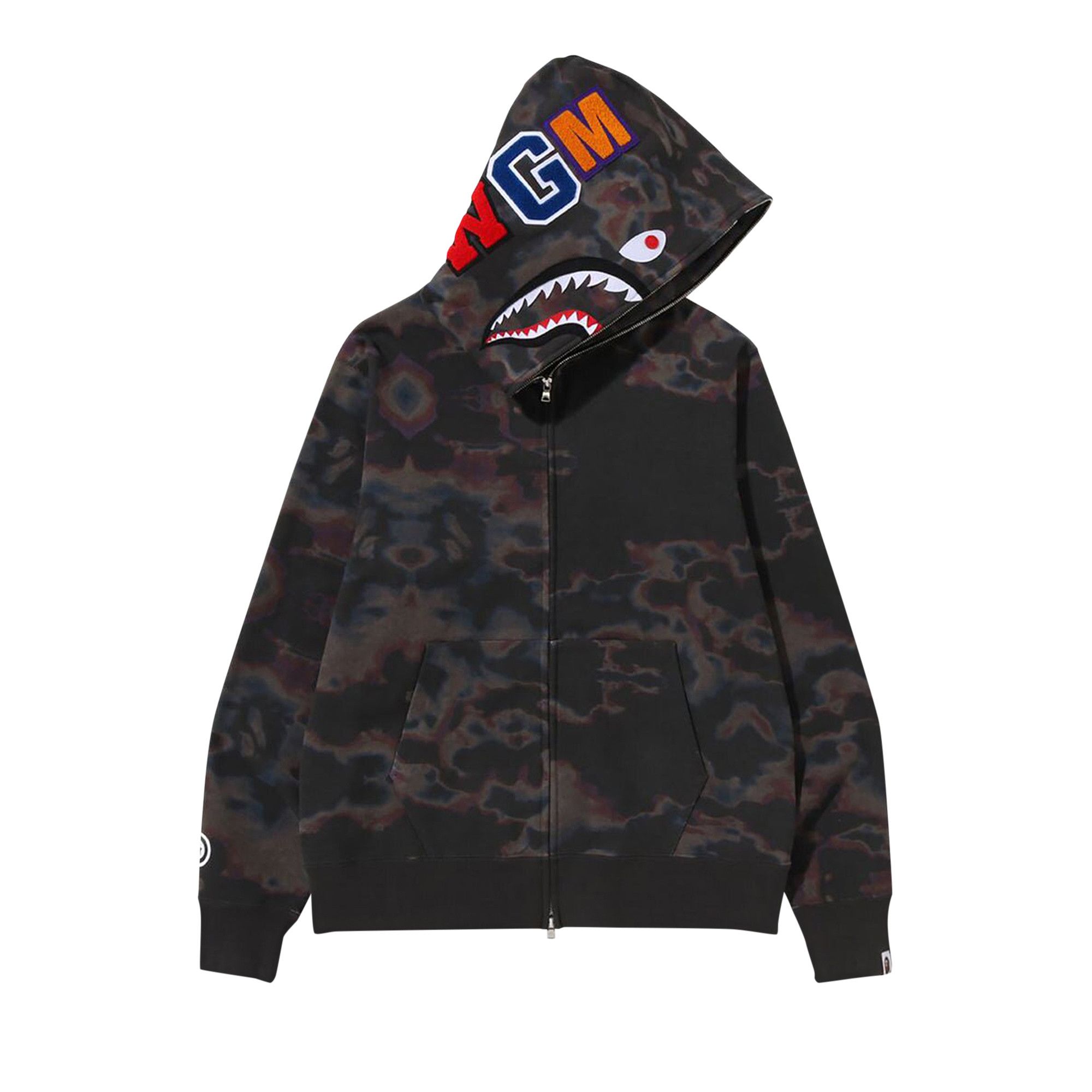 Buy BAPE Thermography Shark Full Zip Hoodie Black 1J30 115 011 BLACK GOAT