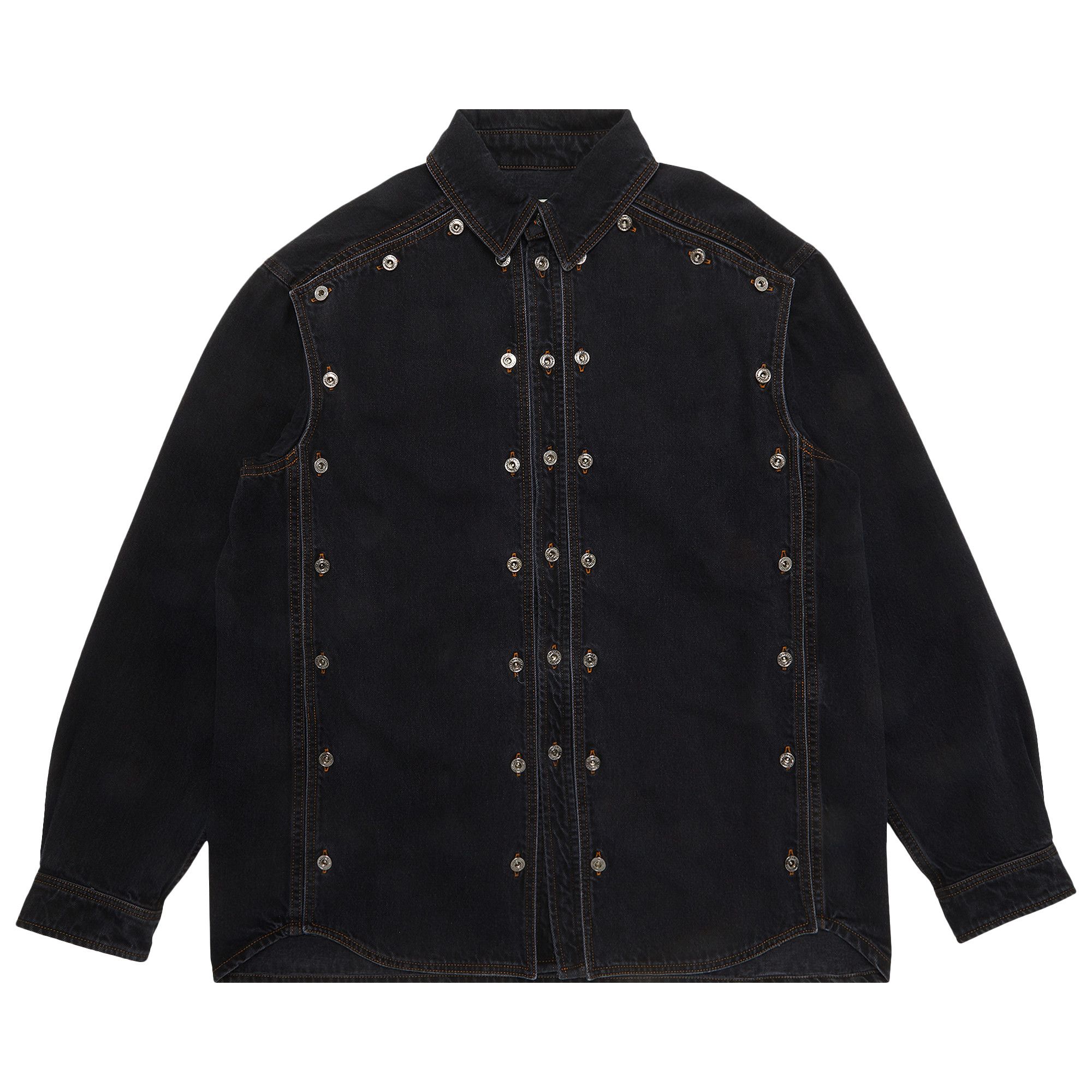 Buy Y/Project Classic Button Panel Denim Shirt 'Black' - SHIRT47