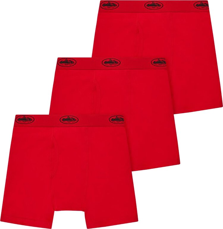 Corteiz Alcatraz Boxers 3 Pack Red