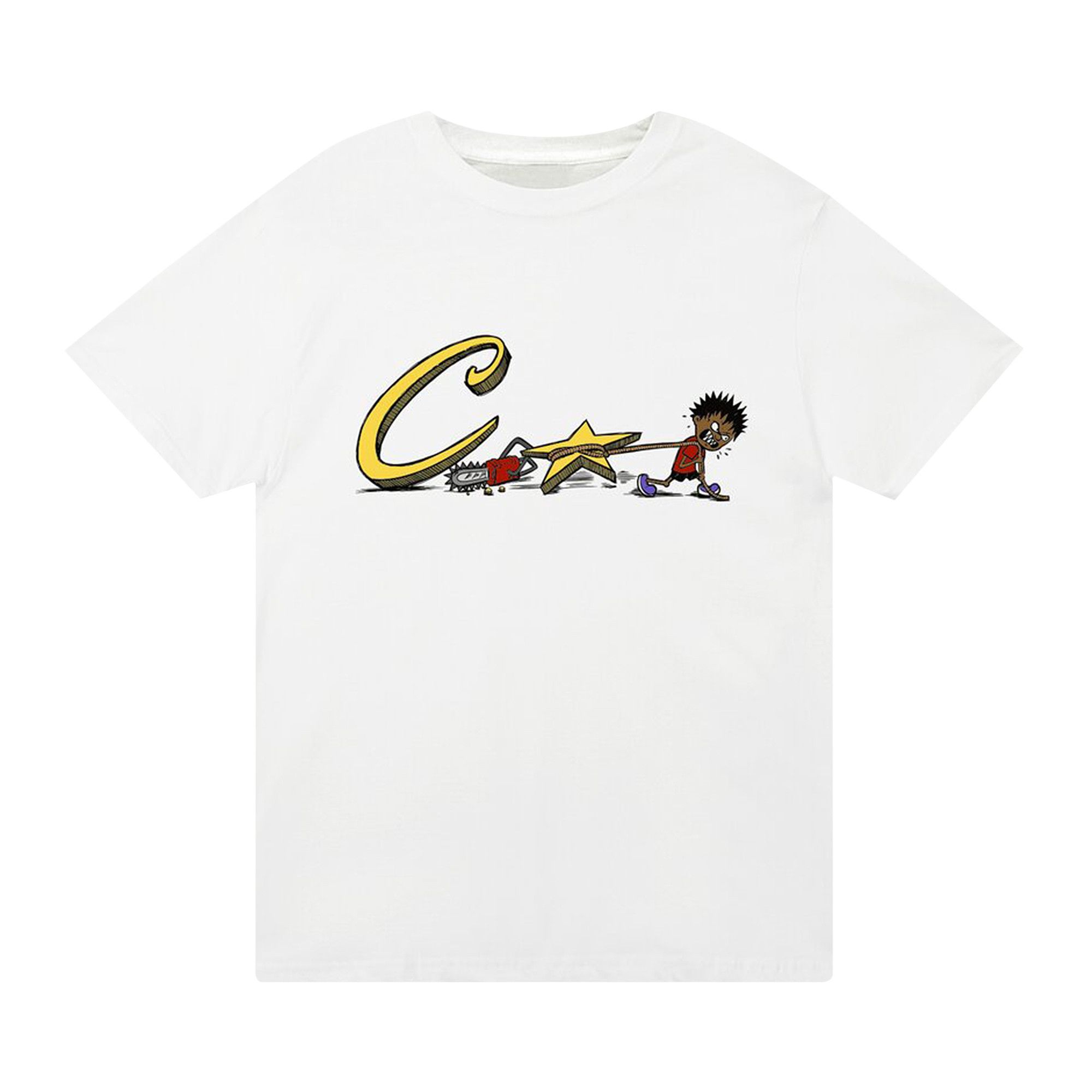 Buy Corteiz Chainsaw Tee 'White' - 7892 1SS230103CT WHIT | GOAT