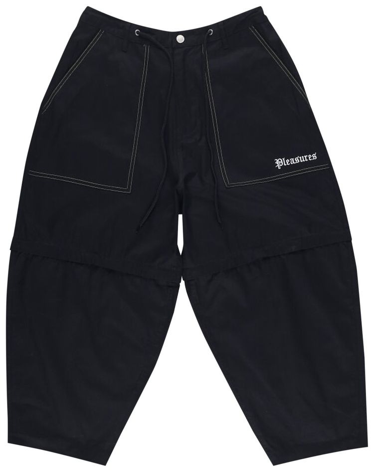 Buy Pleasures Lecture Zip Off Pants 'Black' P23SU026 BLAC GOAT
