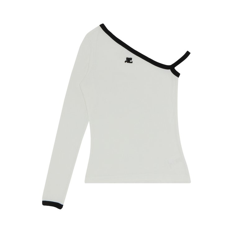 Courrèges Asymmetric One Sleeve T-Shirt 'Heritage White/Black'