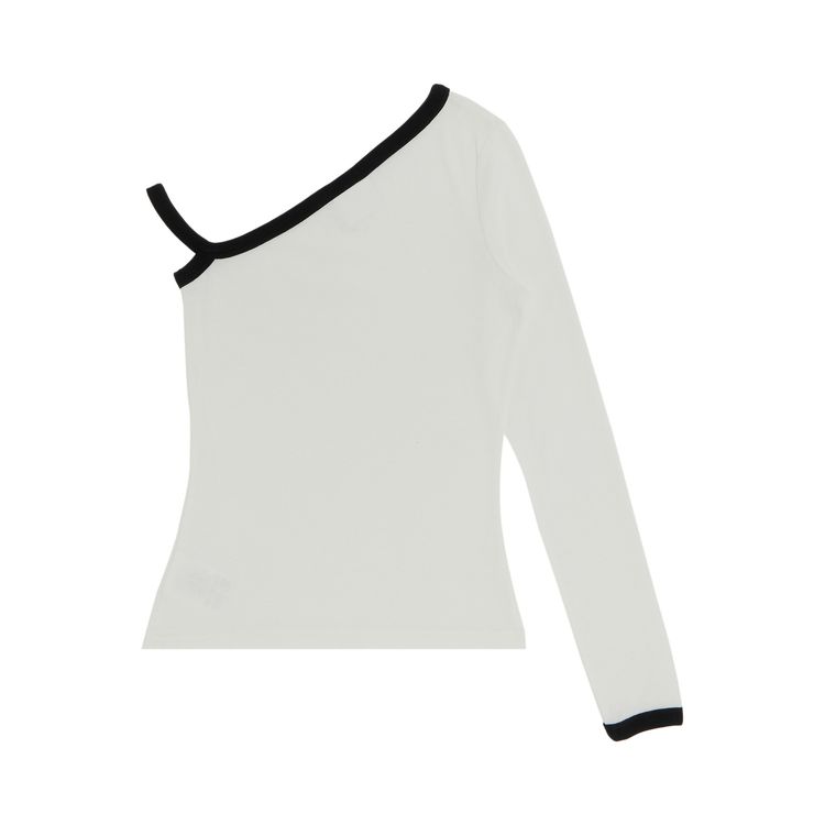 Courreges Asymmetric One Sleeve T Shirt Heritage WhiteBlack