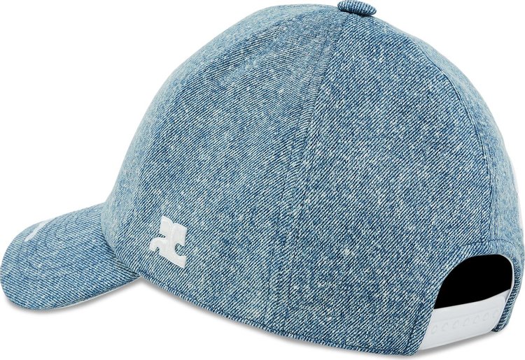 Courreges Dirty Denim Shell Cap Light Blue Wash