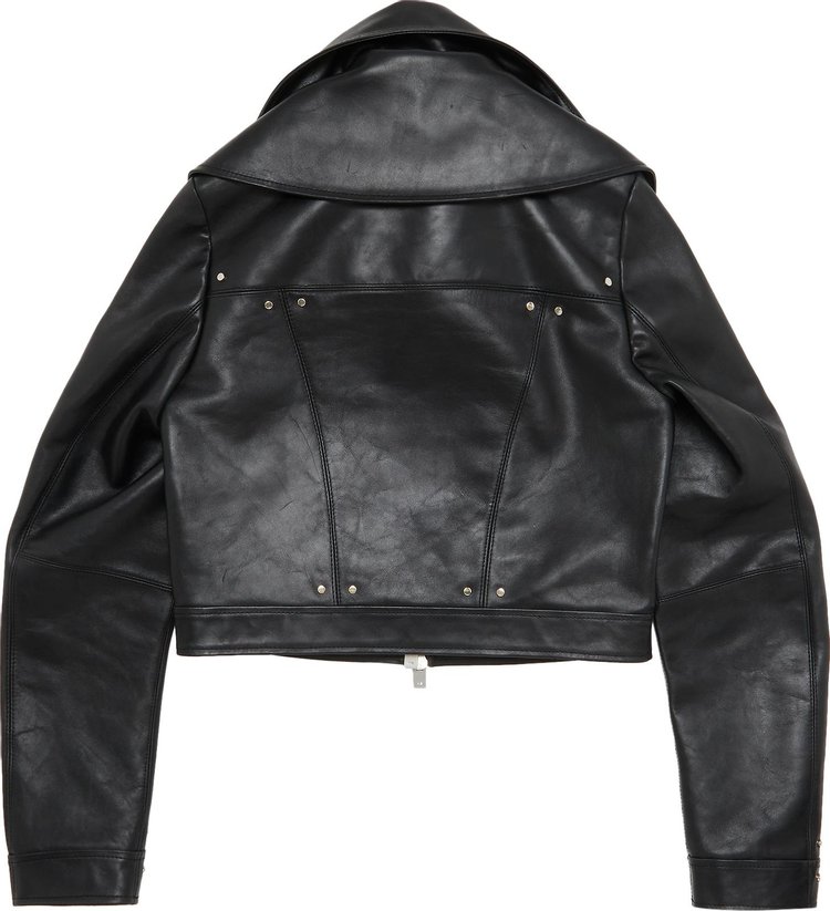 Heliot Emil Panelled Zipped Leather Jacket Black