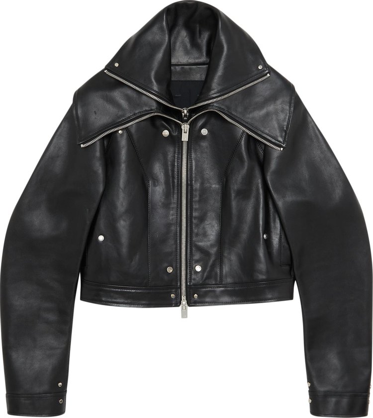 Heliot Emil Panelled Zipped Leather Jacket 'Black'