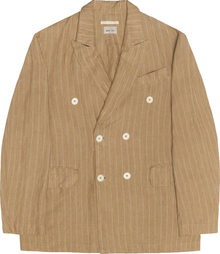 Buy Stussy x Our Legacy Work Shop Unconstructed Blazer 'Tan Linen ...