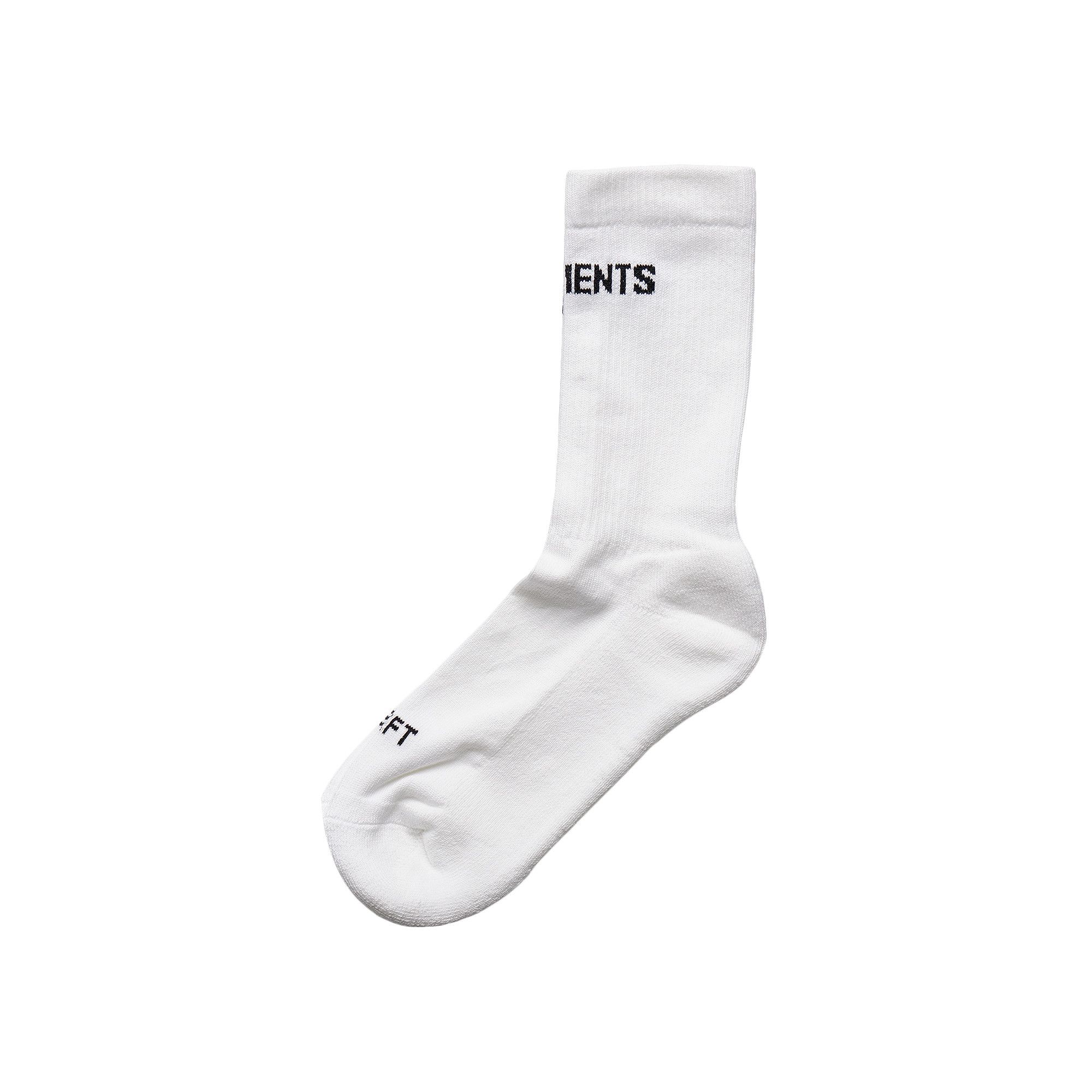 Buy Vetements Logo Socks 'White' - UE54SO140W WHIT | GOAT