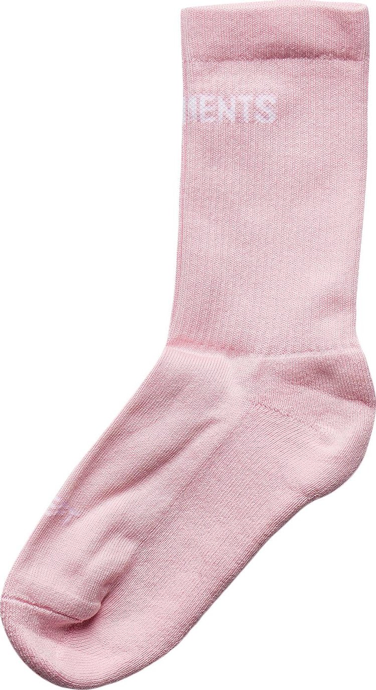 Vetements Logo Socks Baby Pink