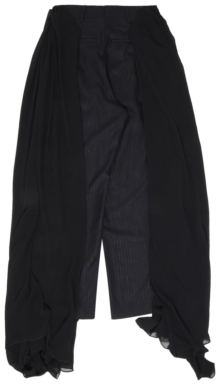 Luar Parachute Striped Trousers Black