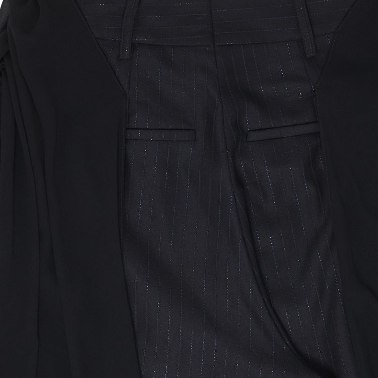 Luar Parachute Striped Trousers Black