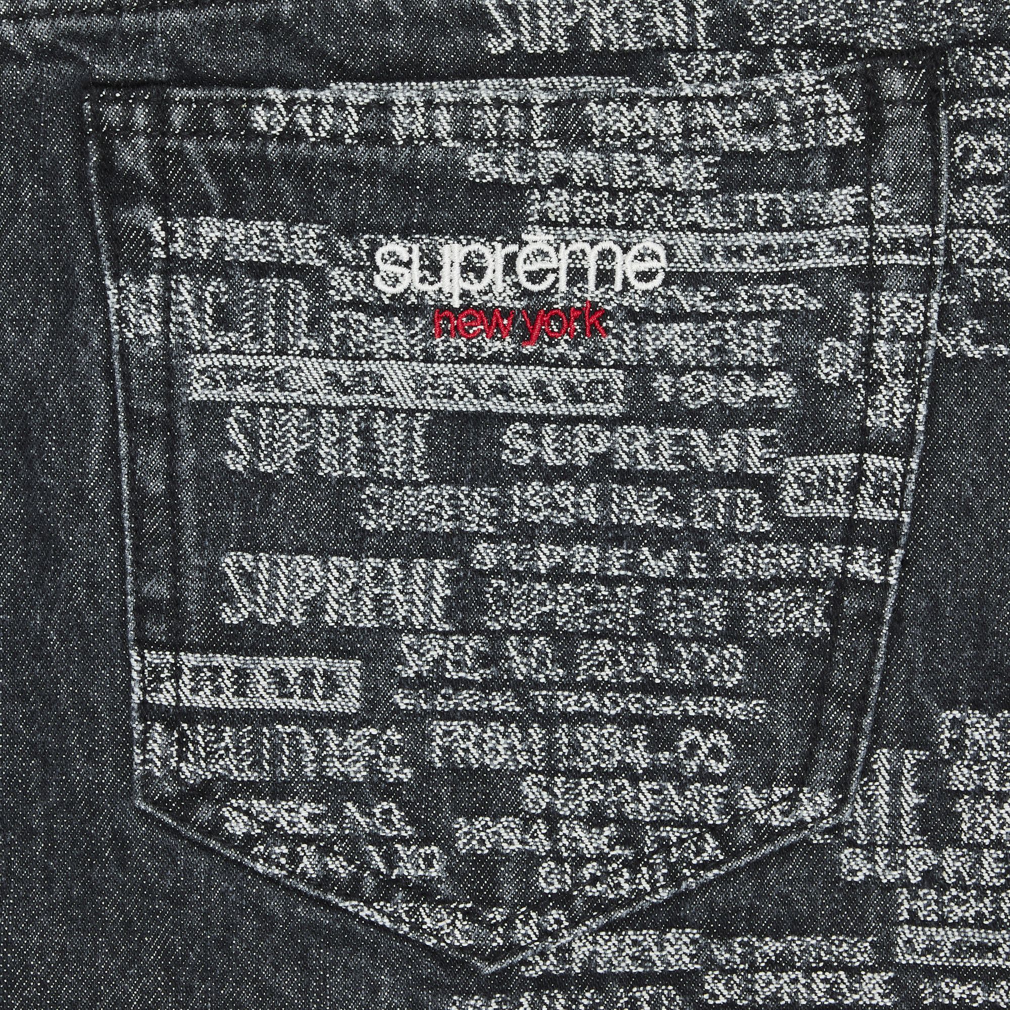 Buy Supreme Trademark Jacquard Baggy Jean 'Washed Black