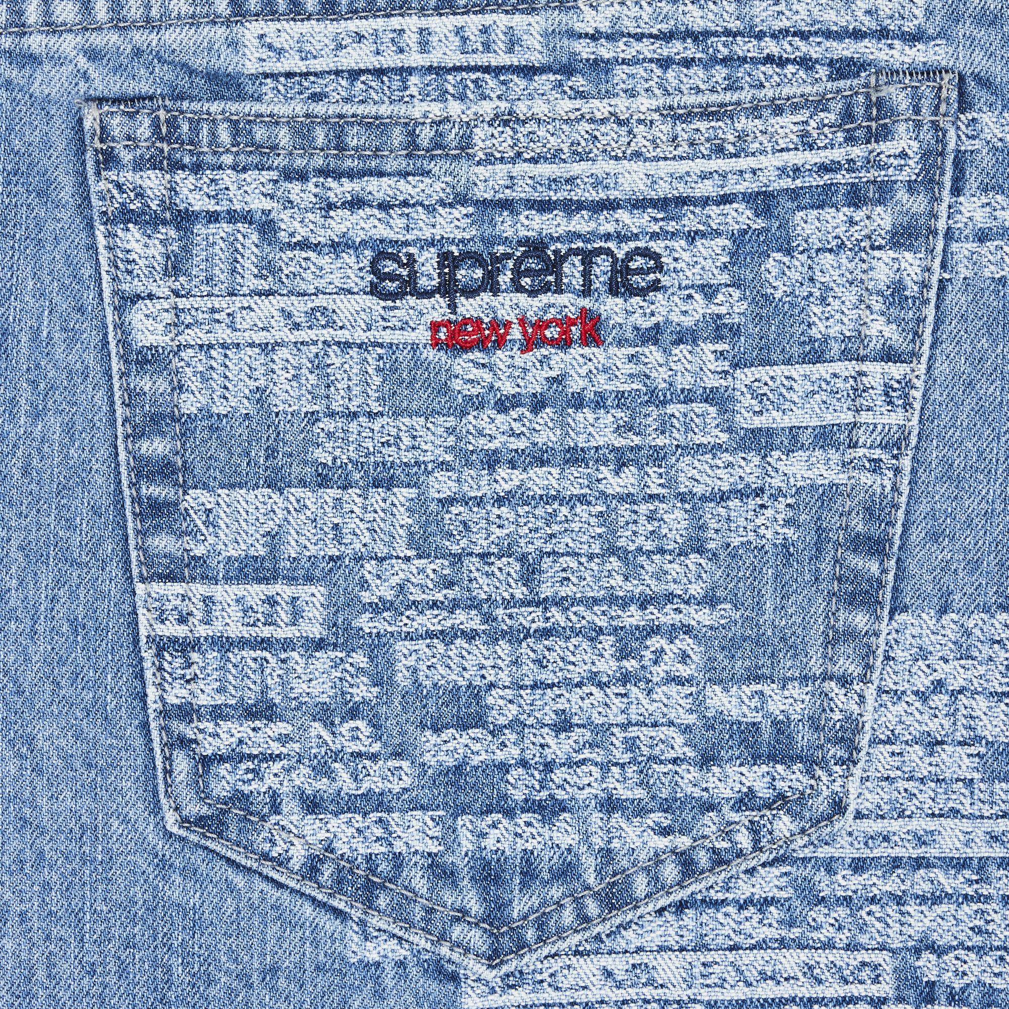 Buy Supreme Trademark Jacquard Baggy Jean 'Washed Blue' - SS23P23 WASHED  BLUE | GOAT UK