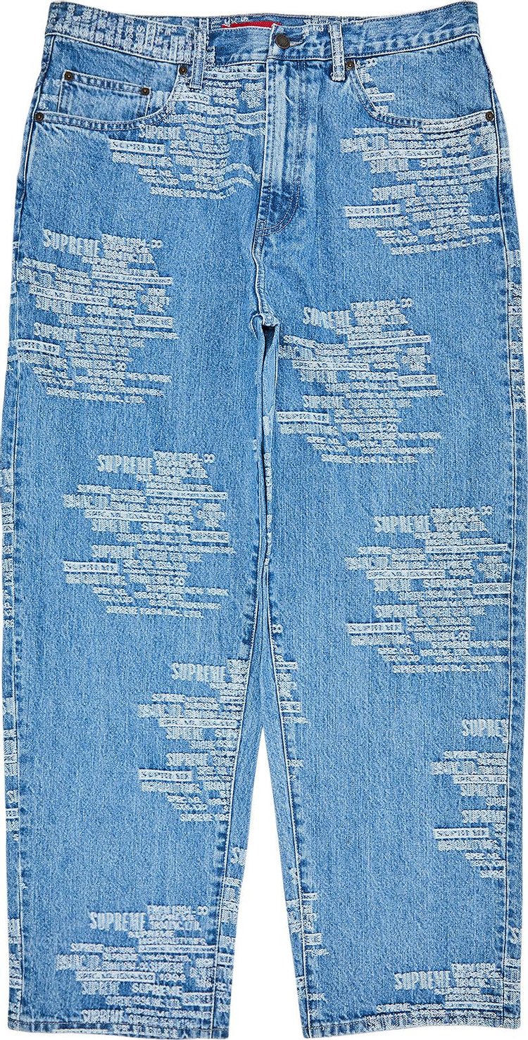 Buy Supreme Trademark Jacquard Baggy Jean 'Washed Blue' - SS23P23 ...