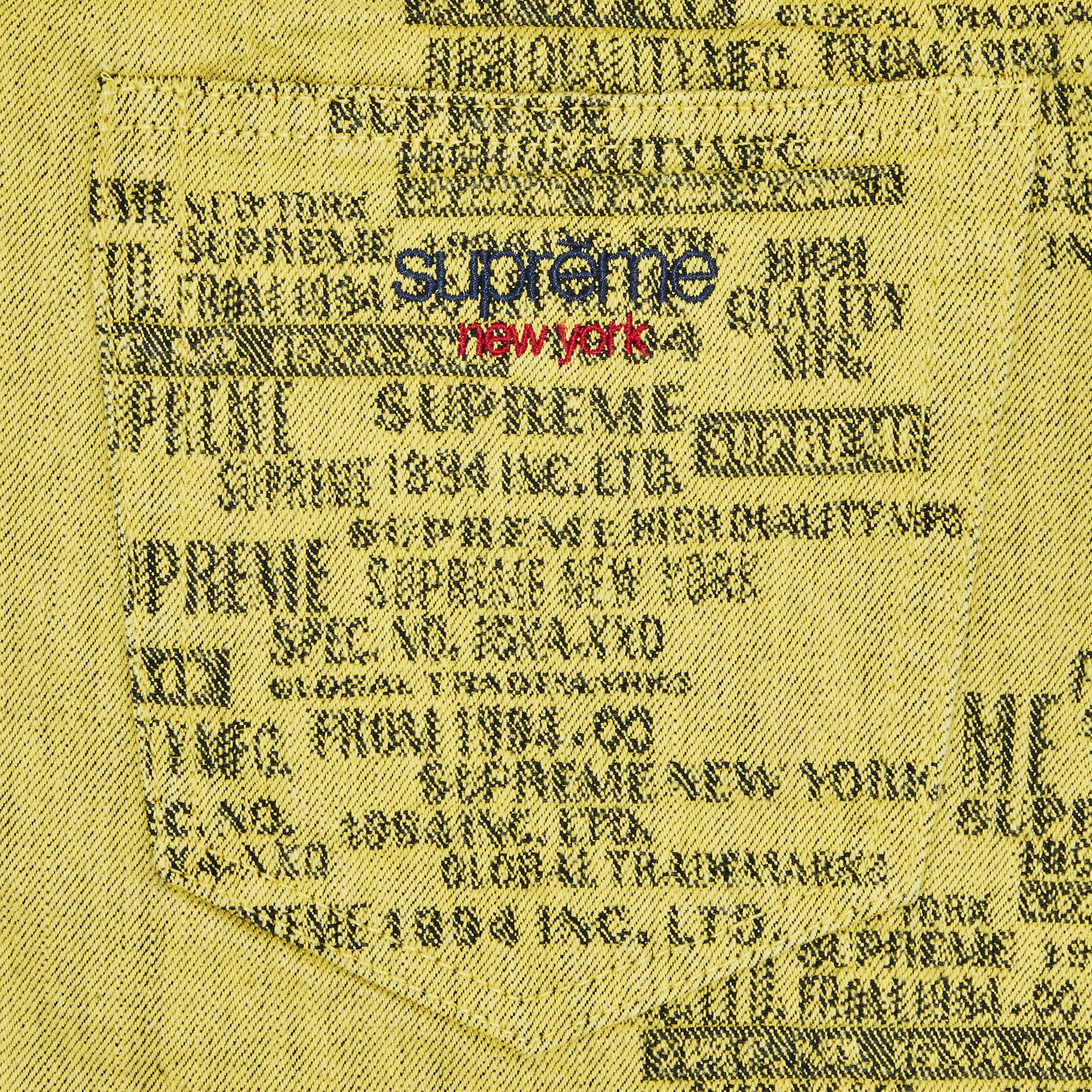 Buy Supreme Trademark Jacquard Baggy Jean 'Washed Yellow