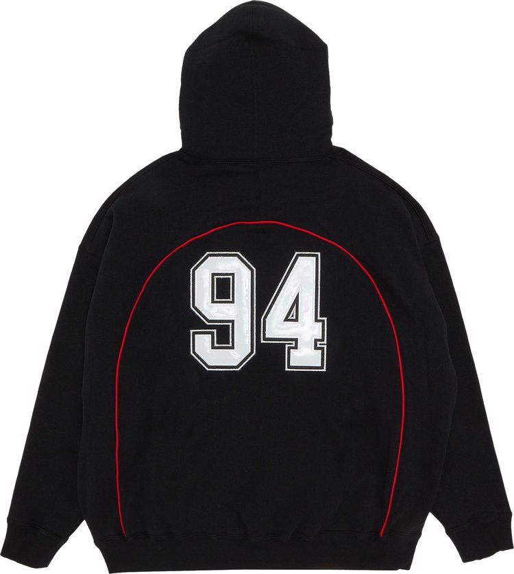 Supreme Boxy Piping Arc Hooded Sweatshirt Black