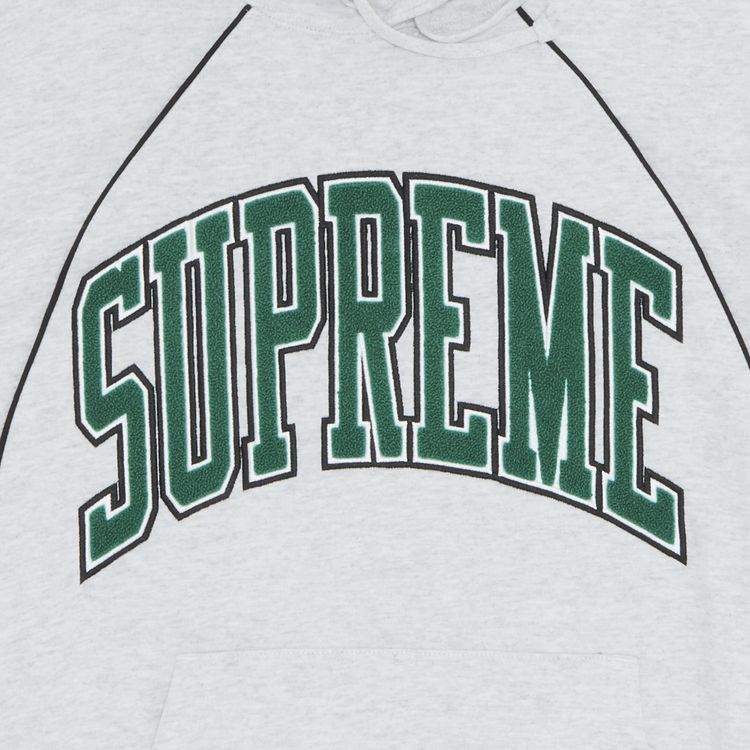 Supreme Boxy Piping Arc Hooded Sweatshirt Ash Grey