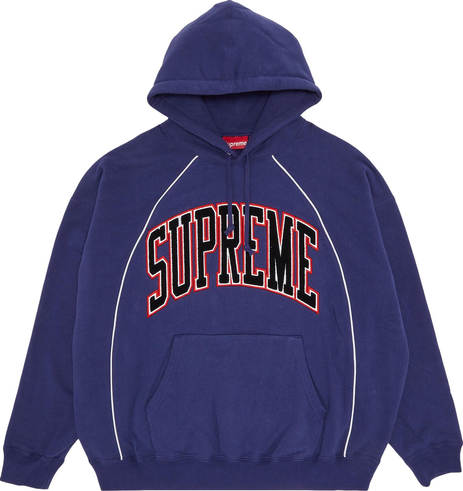 Buy Supreme Boxy Piping Arc Hooded Sweatshirt 'Washed Navy' - SS23SW79 ...