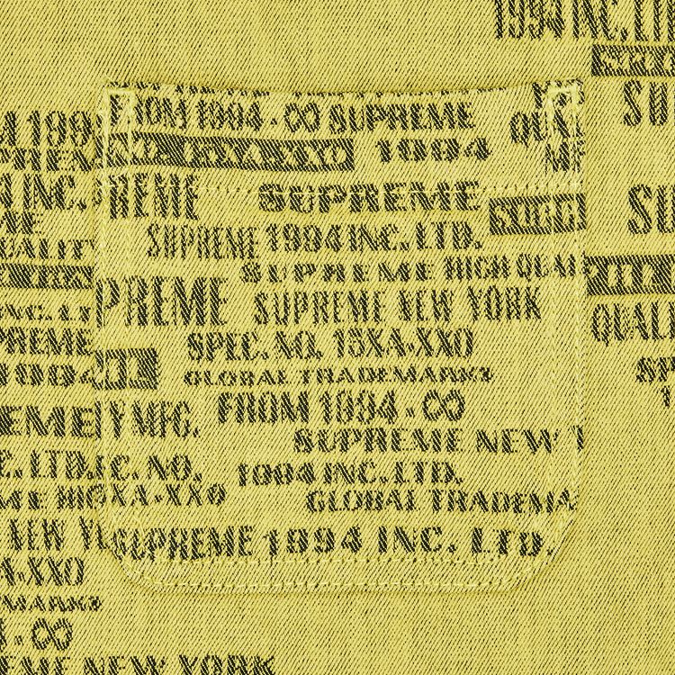 Supreme Trademark Jacquard Denim Shirt Washed Yellow