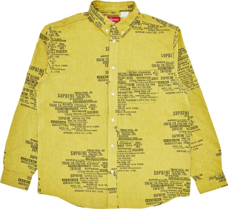 Supreme Men's Trademark Jacquard Denim Shirt