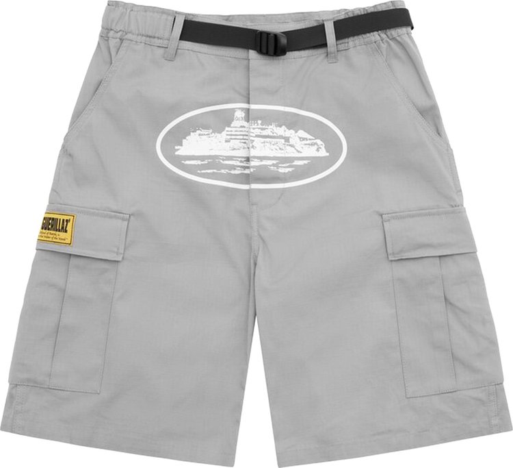 Corteiz Alcatraz Cargo Shorts 'Grey'