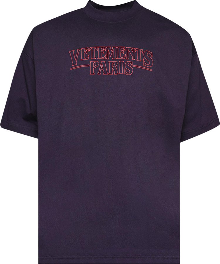 Vetements Paris Logo T Shirt Purple