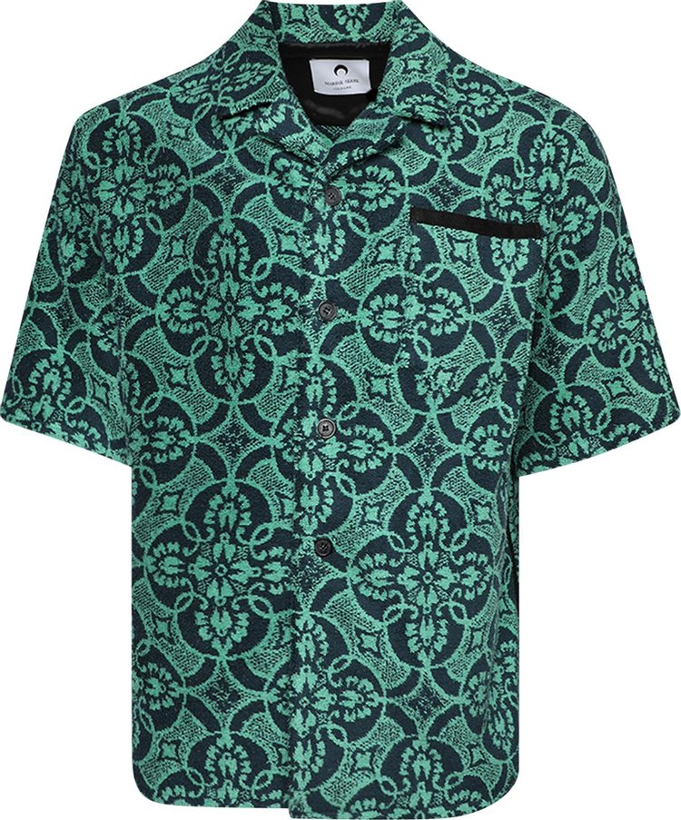 Marine Serre Oriental Towels Bowling Shirt 'Oriental Bright Green'
