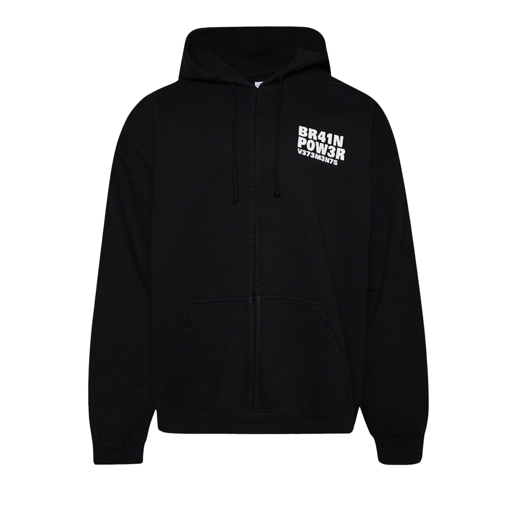 Buy Vetements Brain Power Zip Up Hoodie Black UE63HD300B BLAC GOAT CA