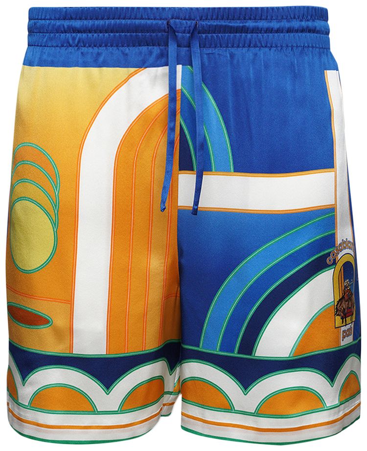 Casablanca Silk Shorts With Drawstrings Paysage