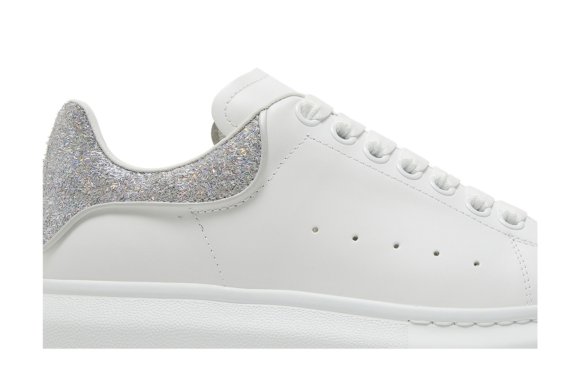 Size 6.0 Alexander McQueen Wmns Oversized Sneaker 'White Holographic'