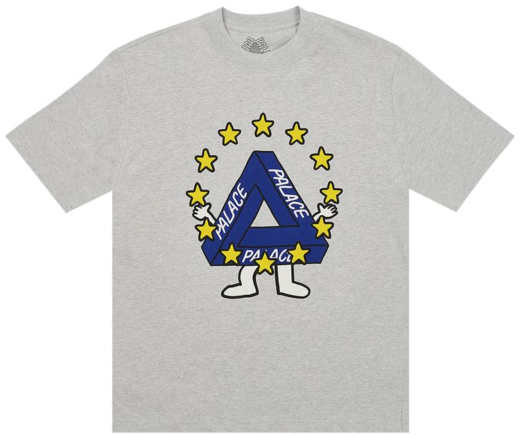Palace Missing EU T Shirt Grey Marl